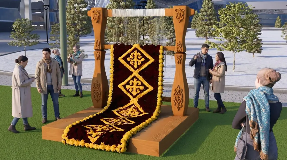 Наурыз EXPO 2026 — «Алаша тоқу» — ковёр из цветов